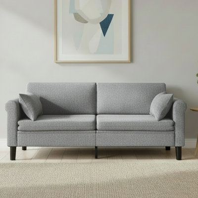 Zhania 73.23"W-6-In-1 Convertible Sofa Bed, 73" Loveseat Sleeper Sofas With Pull Out Couch Bed, Removable Backrest, Storage Pockets And 2 Pillows, Modern Folding Linen Futon Couch For Small Spaces