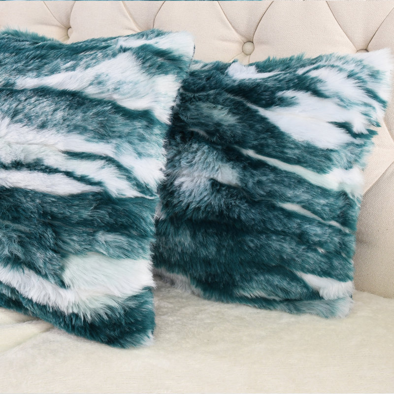 Abstract Rectangular Cushion Cover, Deep Teel