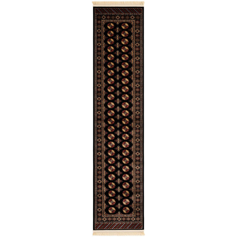 Traditional Hinshaw Runner Rug Black Color, Runner 2'7" x 12'