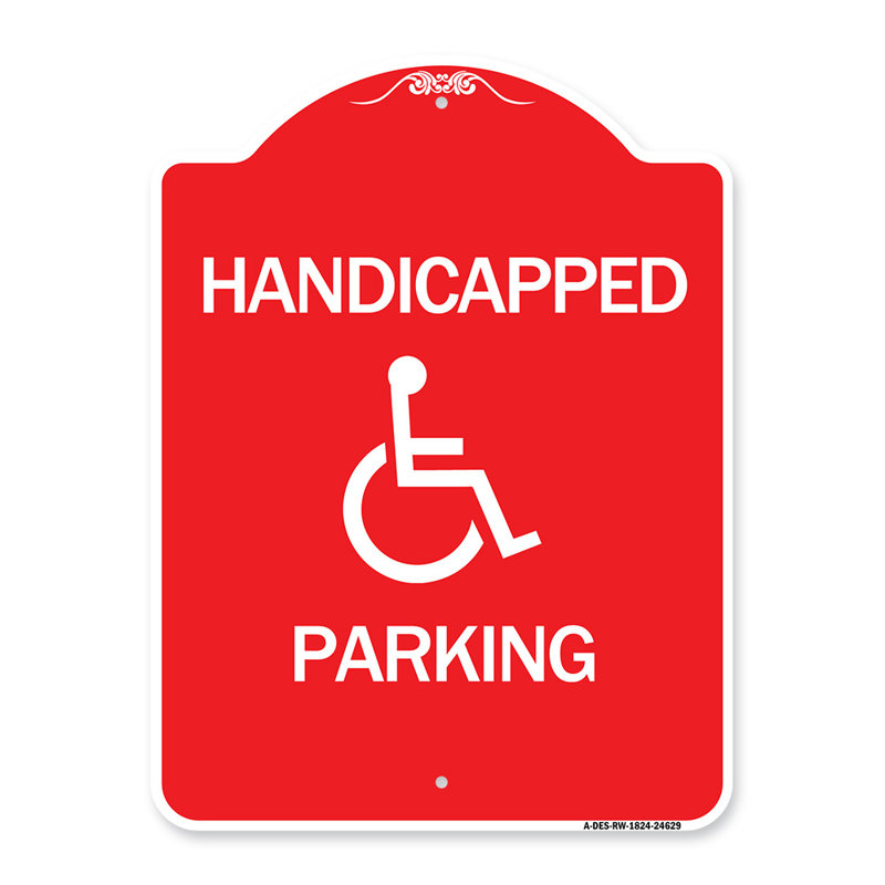 Enseigne Signmission Designer Series - Stationnement pour personnes à mobilité réduite 250 $ Section 4511.69 du code révisé de l'Ohio (avec le symbole du Handicap) / 23919