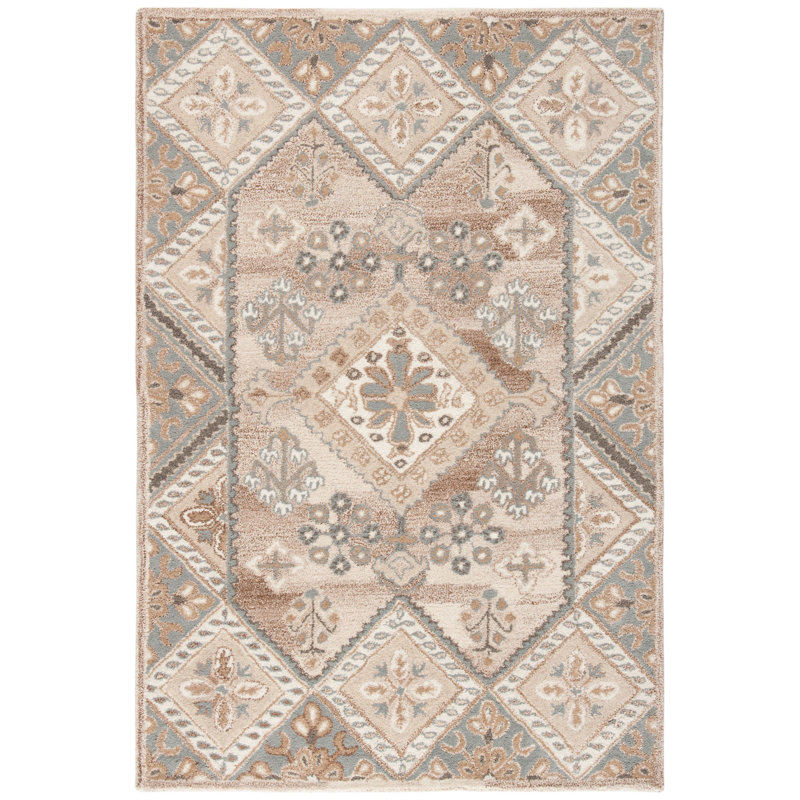 Kouerga Wyndham Hand Tufted Wool Oriental Rug, Rectangle 4' x 6'
