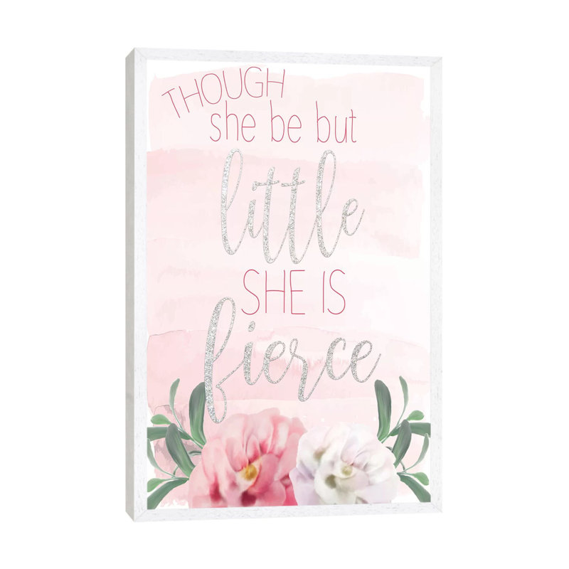 She Is Fierce by Kimberly Allen - Print on Canvas, 66.04cm H x 45.72cm W x 3.81cm D, White Framed