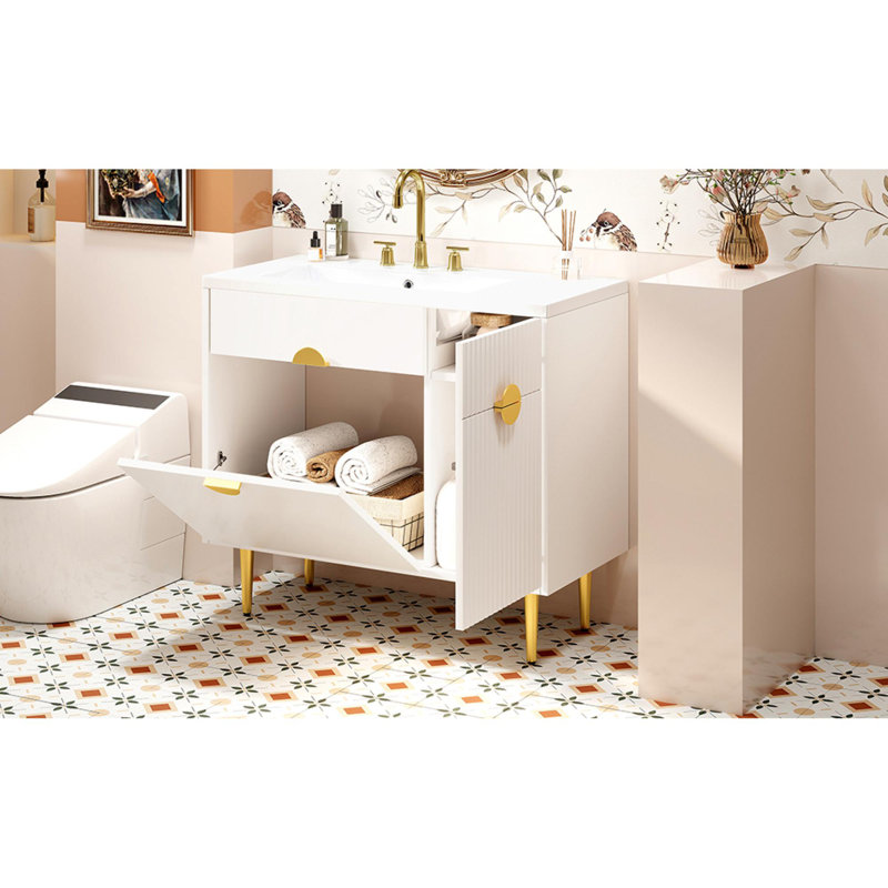 Plenty Of Storage, Wood & Resin, Modern Aesthetic, Perfect For Bathrooms