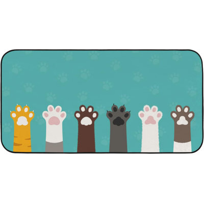 Animal Paws Anti Fatigue Non Slip Floor Mat, Cat Paws Kitchen Mats Standing Mats Bath Rug Runner Doormats Farmhouse Carpet For Home Indoor Outdoor 39 -  Red Barrel Studio®, 85132FFCDFA5426DAF5D1325C3D479E5