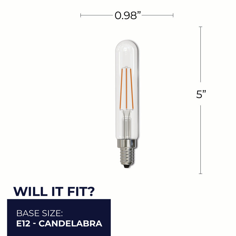 4,5 W (équivalent à 40 W), ampoule à DEL T8 à intensité variable, culot E12 / candélabre (3000K), 3000 K