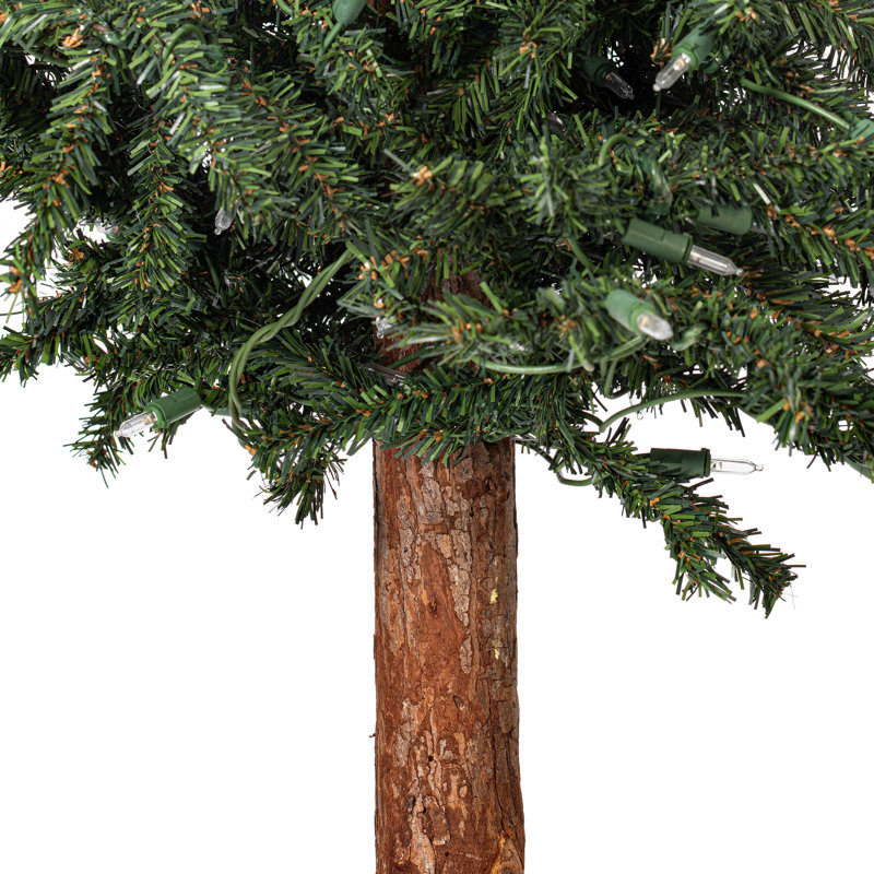 Natural Alpine Lighted Artificial Cedar Christmas Tree