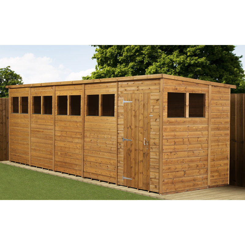 Modular Pent Garden Shed  20X6 With Windows