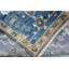 Tapis gris et bleu en laine Oushak - Tapis oriental rétro noué à la main-1296533399