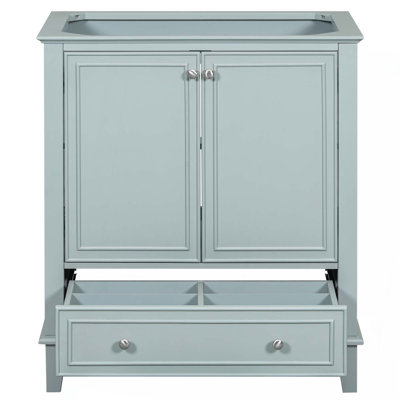 30" Bathroom Vanity without Sink, Base Only, Multi-functional Bathroom Cabinet with Doors and Drawer, Solid Frame and MDF Board