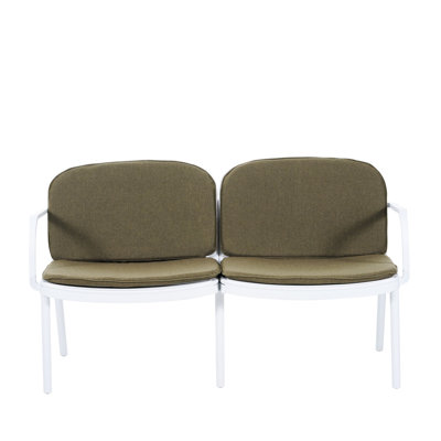 3Pcs Outdoor Chat By - White Frame, Cushions, 2 Club Chairs And 1 , -, Breathable, Ideal For Entertaining Patio With Pp Frame Cushions 'S -, Comfortable, Easy To Move