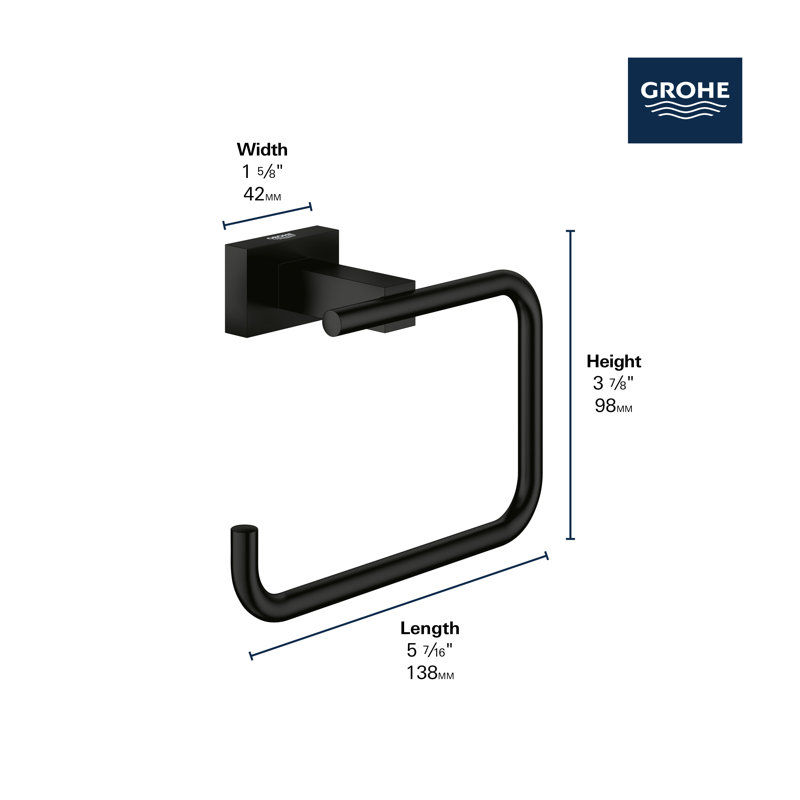 Essentials Cube Wall Mount Toilet Paper Holder, Gray