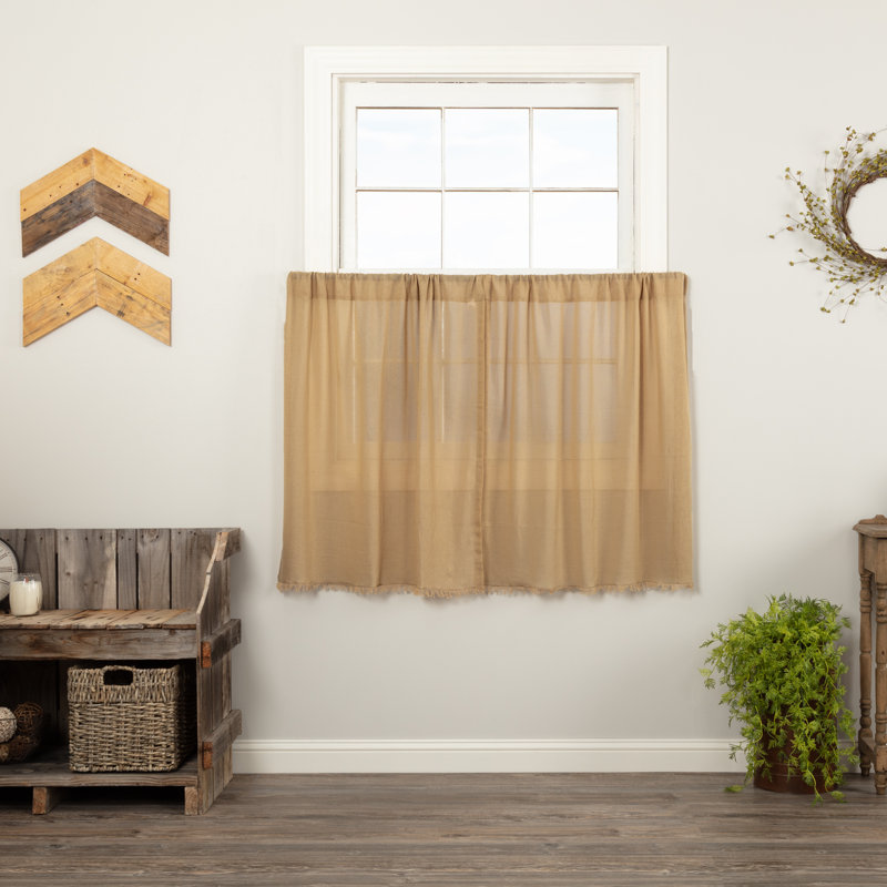 Rideau café en coton de couleur unie 72 po Théo, H 36 po x l 36 po