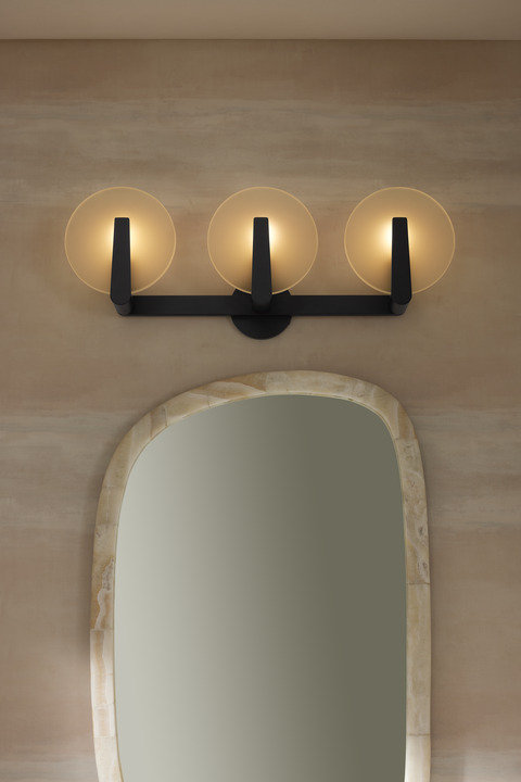 Hint Three-Light Sconce, Matte Black
