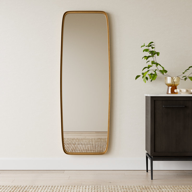 Belle Iron Wall Mirror, 60" x 21", Gold Leaf