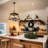 ??4-Light Farmhouse Chandelier Pendant Light - Adjustable Height - Rustic Steel Design - For Dining Room & Kitchen-893068001