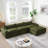 116'' Fully Compressed Sofa With High Density Foam, No Assembly Required, Legless Design Without Frame, Integrated Backrest And Seat Cushion, Free Combination, Particle Chenille-538947990