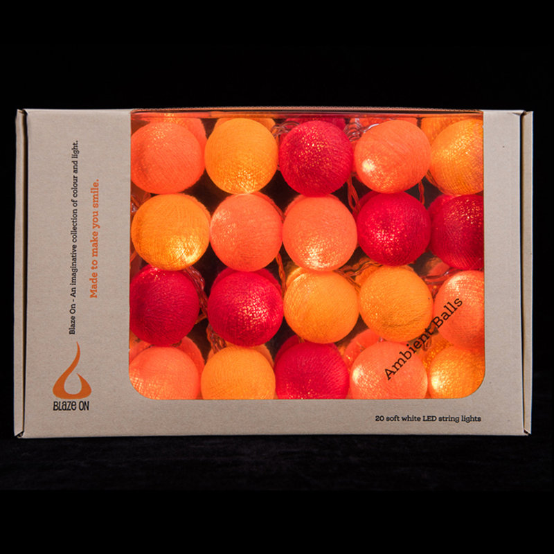 Misti LED Cotton Ball String Light, 20 Lamps - 5 Metre Long