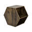 Antique Wood Hexagonal Nightstand Coffee Table, Spacious Storage Compartments, , Fashionable Look, Easy Assembly Table With Multiple Utilities, Veneer, Storage, Process
