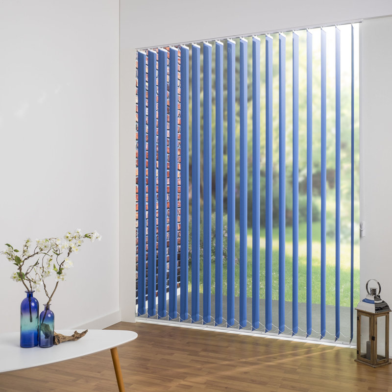 Blackout Vertical Blind, 180cm L x 220cm W, 12.7cm, Blue