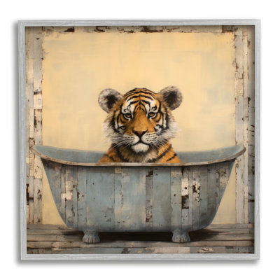 " Tiger In Rustic Tub "