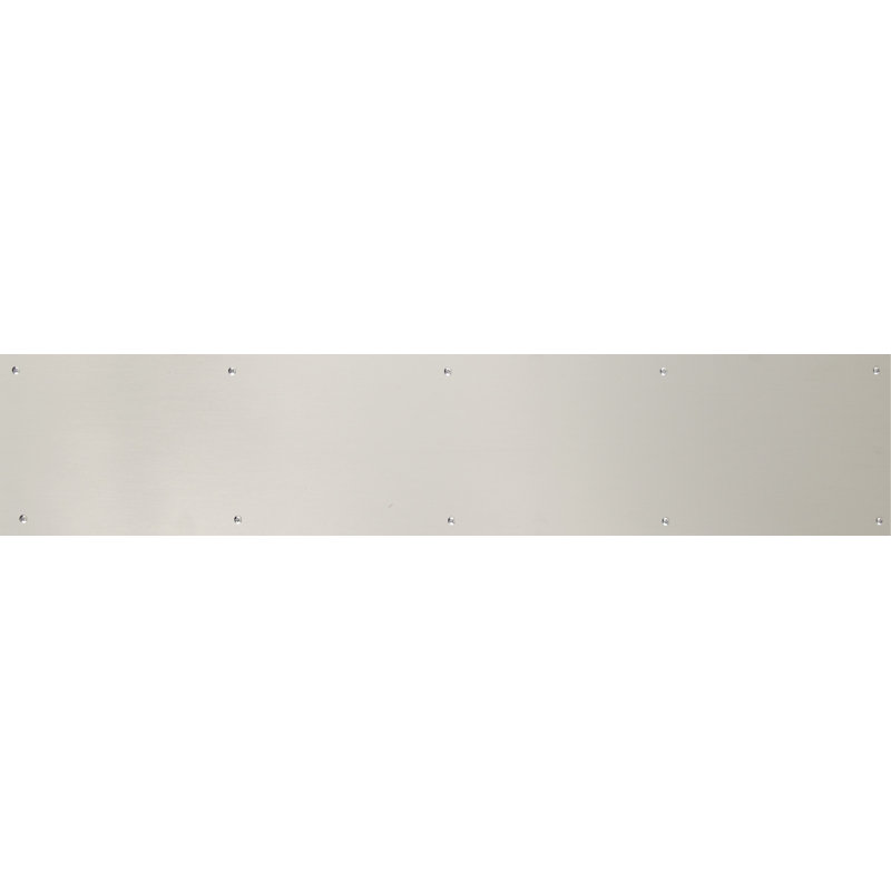 Plaque coup de pied, Nickel satiné - aluminium, H 6 po x l 30 po x P 0,05 po