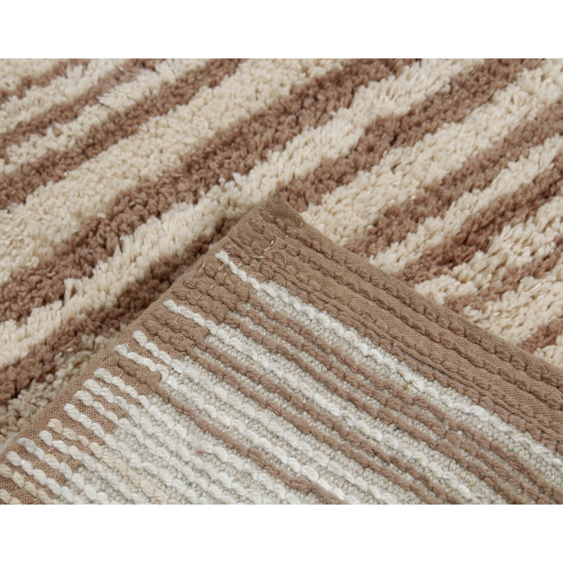 Griffie Plush 100 % Cotton Bath Rug, Single - 21" L x 34" W, Beige