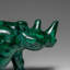 Véritable sculpture de rhinocéros malachite poli (333,2 grammes)