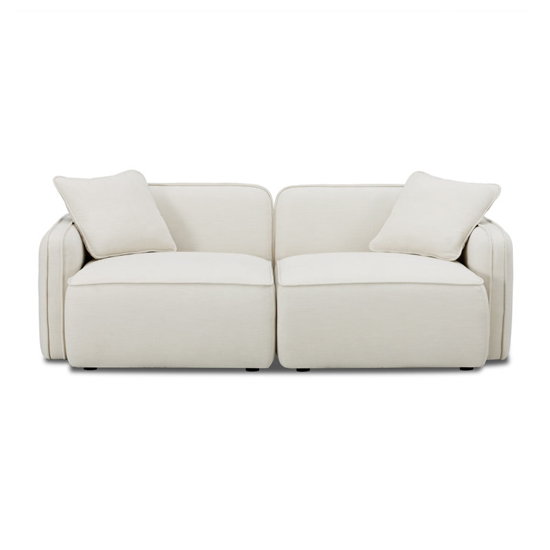 Guildford Sand Upcycled Linen Modular Loveseat