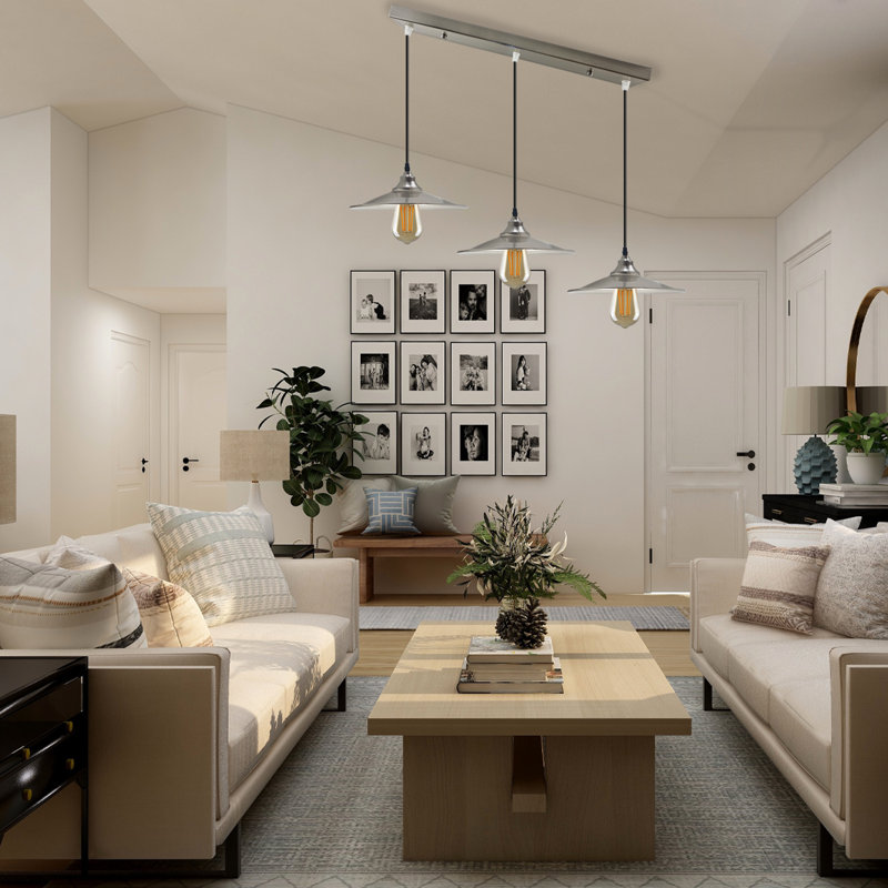 Fruge 3 - Light Nickel Kitchen Island Pendant