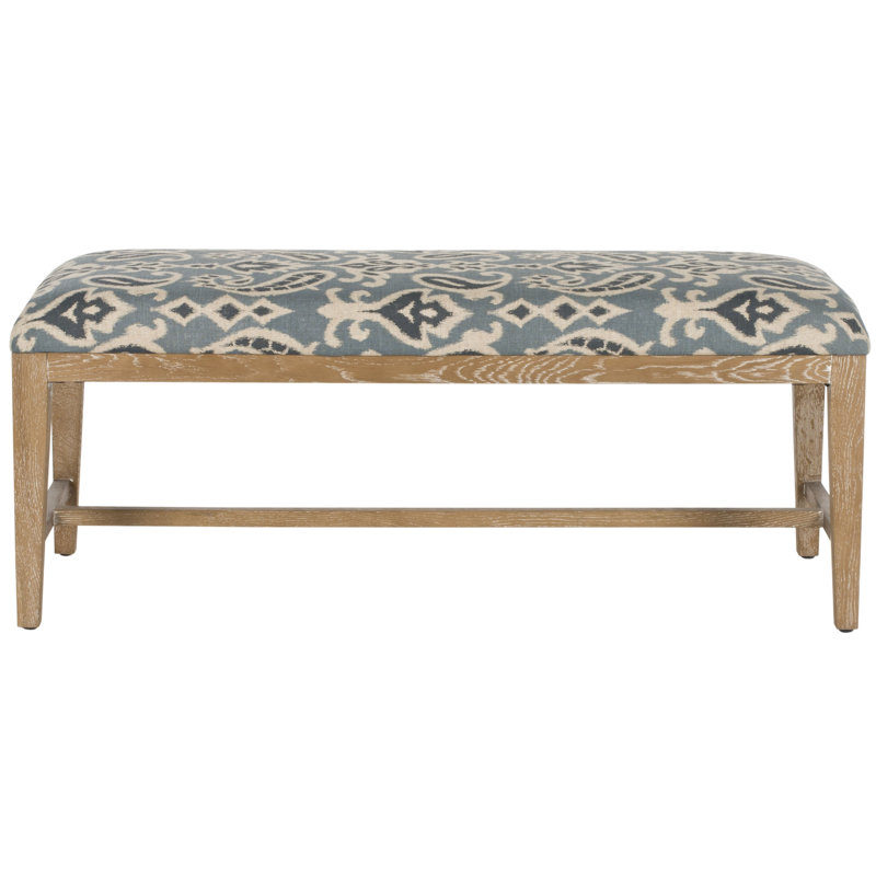 Benae Upholstered Bench, Blue Pattern