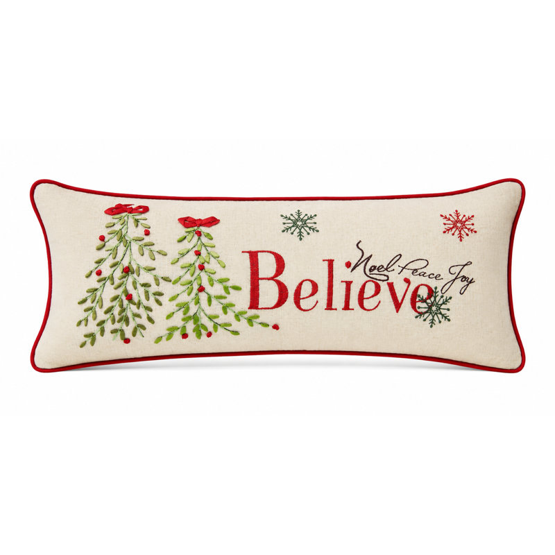 Salvato Embroidered Linen Reversible Throw Pillow