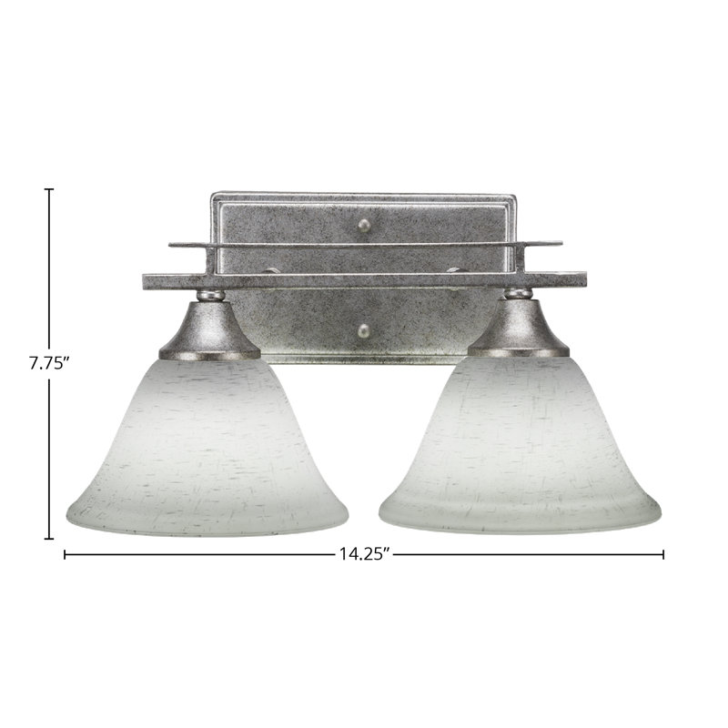 Uptowne 2 Light Bath Bar, White Muslin