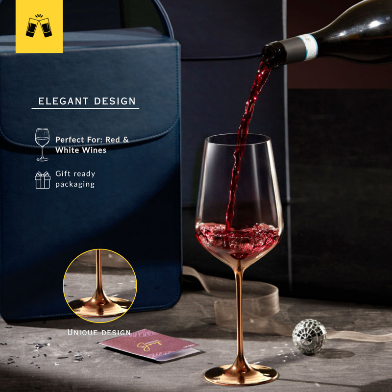 Verres à vin en cuivre artisanal de qualité supérieure (750 ml / 25 oz liq.)