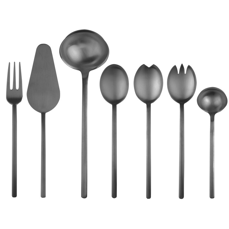 MEPRA Due Stainless Steel Flatware Set, Ice Black Gold