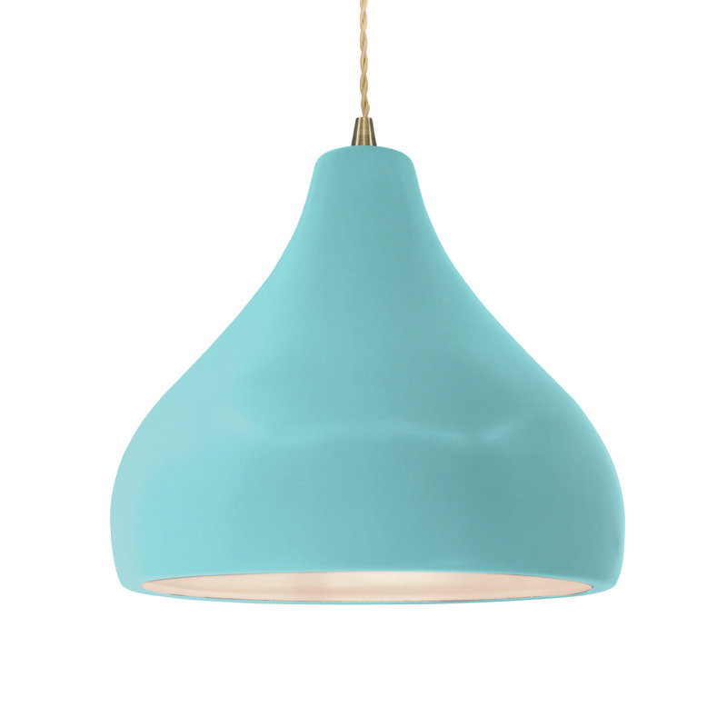Luminaire suspendu à 1 lumière Meydan, Piscine réfléchissante, Laiton antique, H 9,5 po x l 13,5 po x P 13,5 po