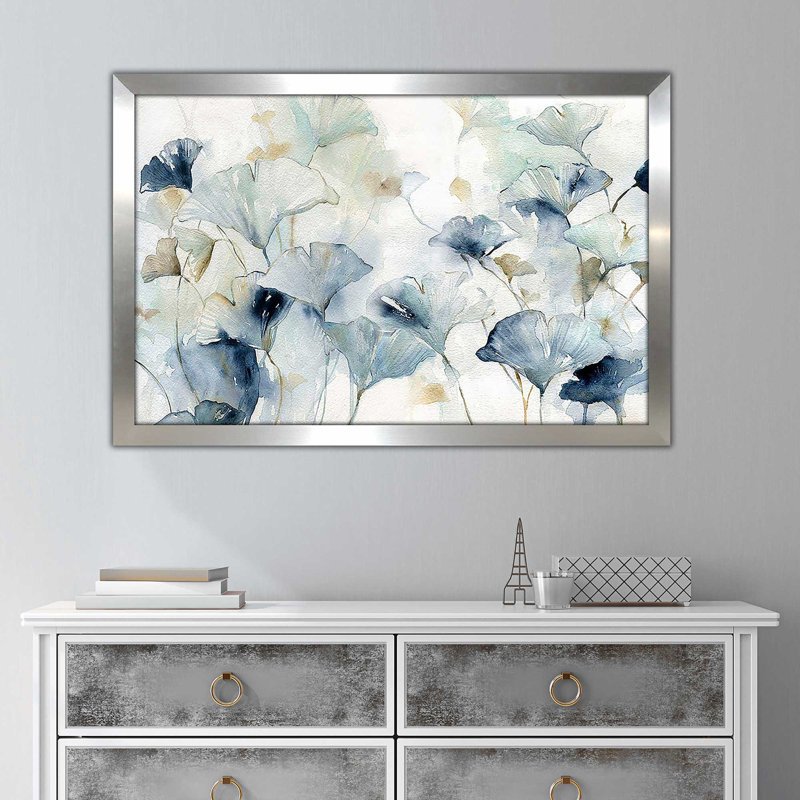 Glorious Ginkgo par Carol Robinson - Peinture, Encadrement argenté, H 33,5 po x l 49,5 po x P 1 po