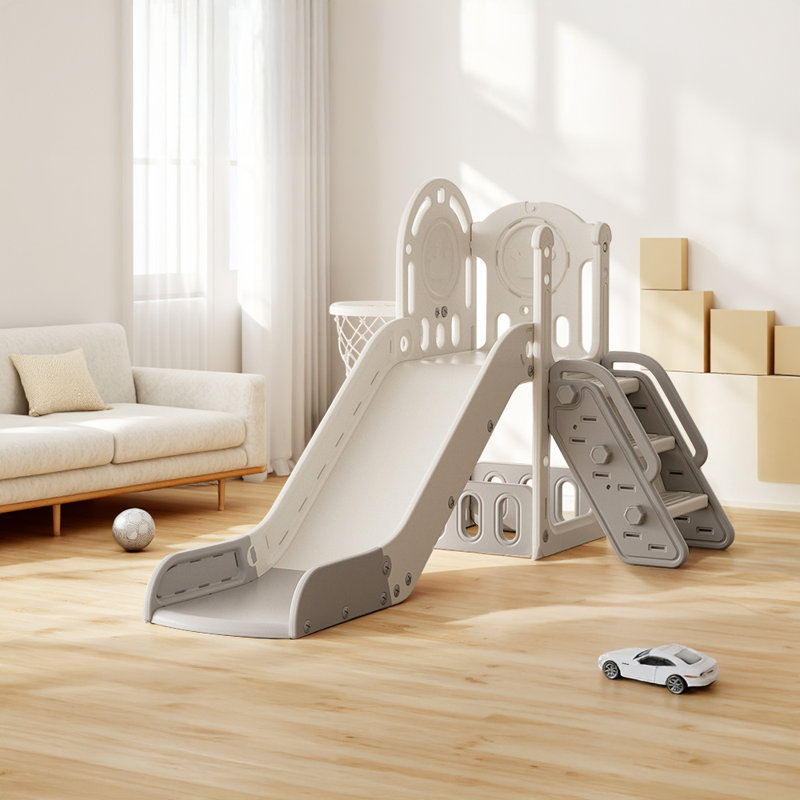Zoomie Kids Indoor Slide, Grey/White