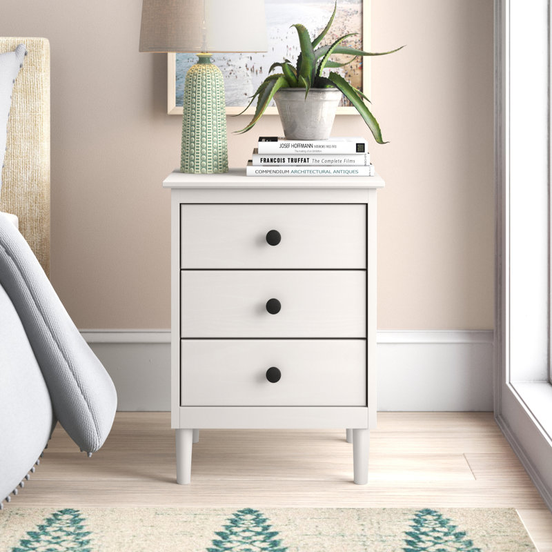 Sylvie 46cm W Bedside Table, White