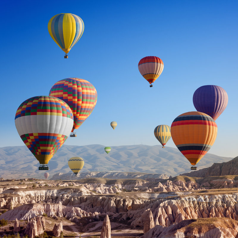 Hot Air Balloons In Cappadocia - Wrapped Canvas Print, 30cm H x 30cm W