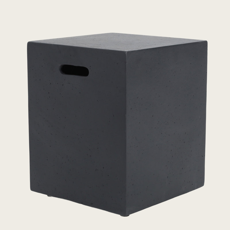Table d'appoint moderne 16,25 po x 20,25 po, sans assemblage, Noir mat