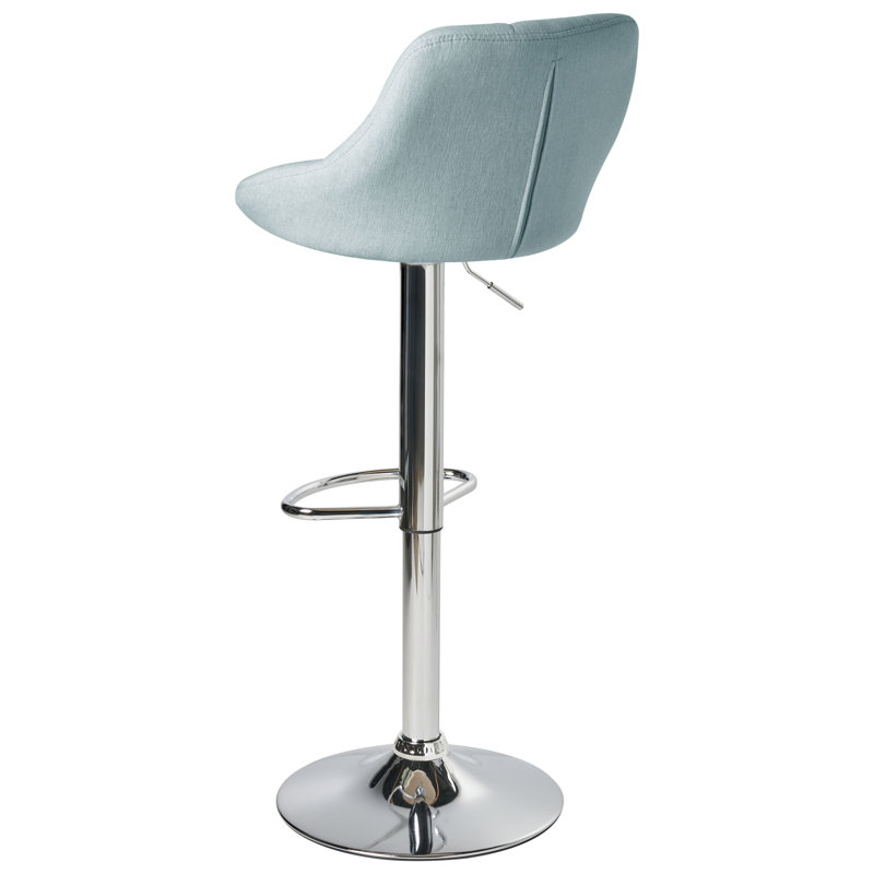 Swivel Upholstered Adjustable Height Counter Stool with Metal Frame, Blue