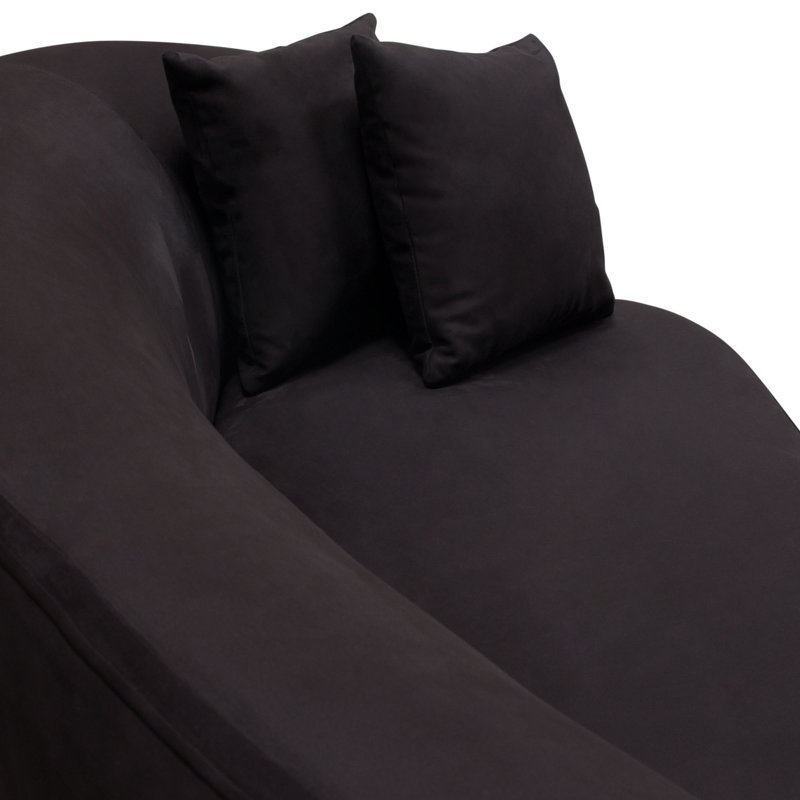 Raven Upholstered Sofa, Black Velvet, Gold