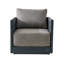 Chaise longue en aluminium à sangles tissées avec coussins