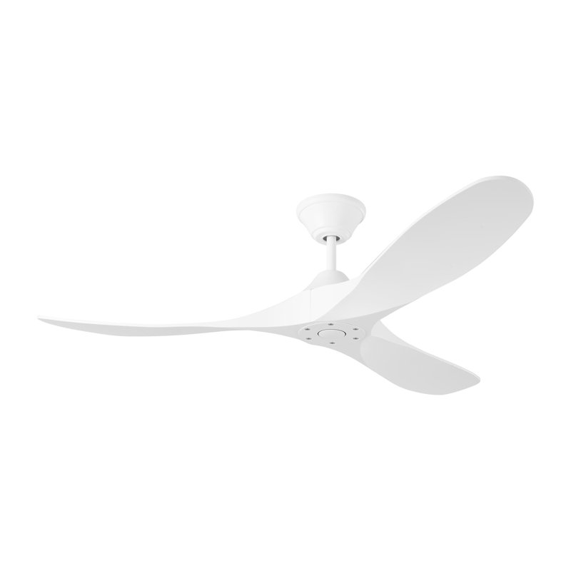 Outdoor Downrod Ceiling Fan, Matte White, 52"