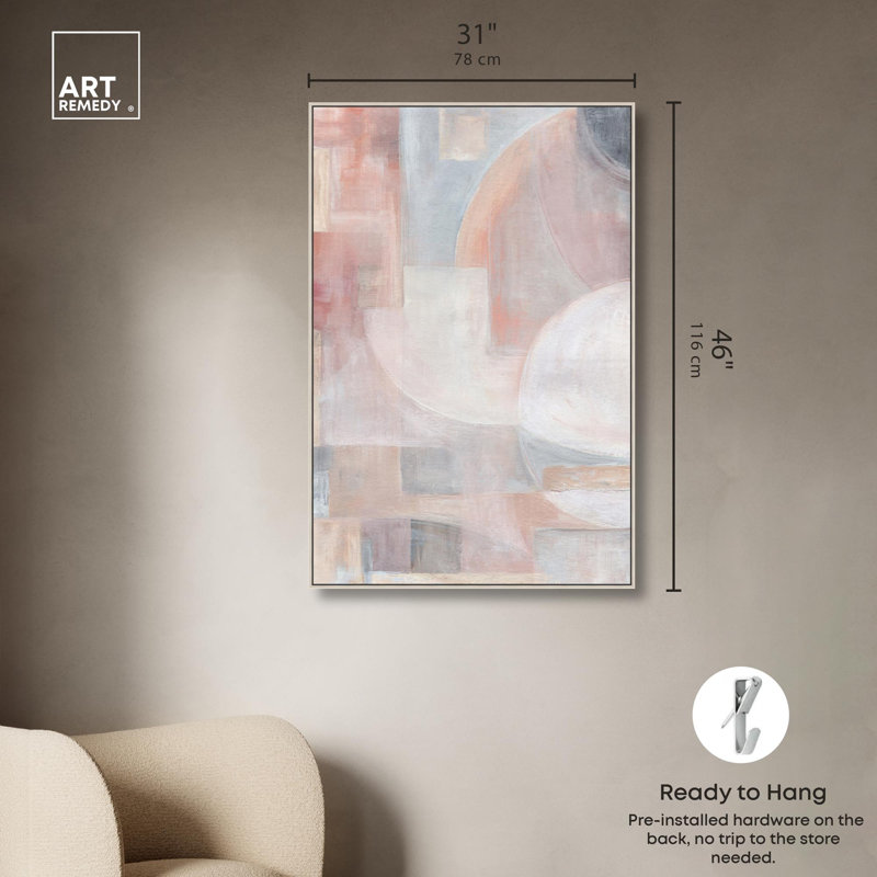 «Beige Symphony I», reproduction d'art sur toile par Art Remedy, H 46 po x l 31 po, Cadre argenté