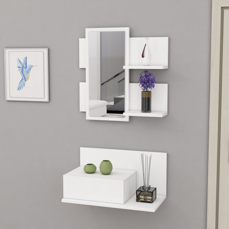 Emmitte Mirror, White