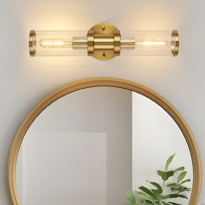 17.5 Inch Wall Sconces with Clear Glass Shade, 1 Pack Vanity Light, 1 PACK, Clear 