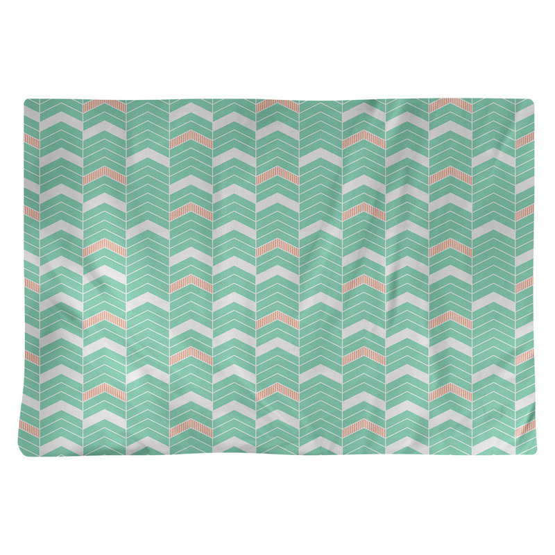 Récapitulatif à chevrons 18" lineed Stephenie, Vert / Orange, Coton