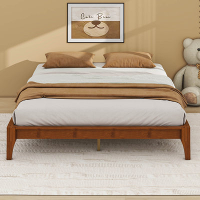  Base de lit plateforme en bois de bambou sec Elziabeth