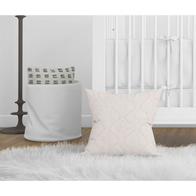 Coussin Elegant Palms, Motif floral rose, H 26 po x l 26 po